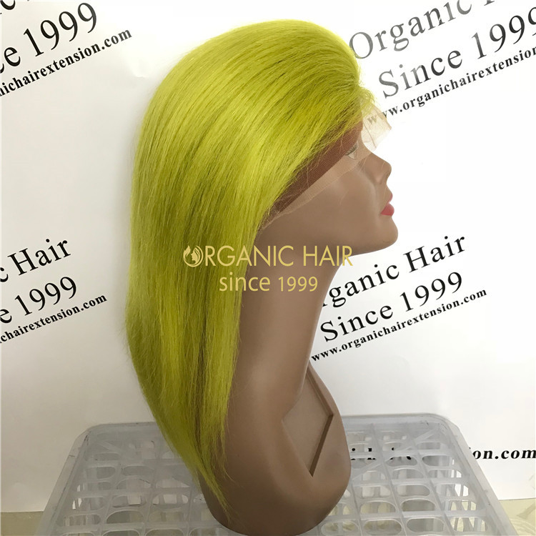 Cheap human virgin color full lace wig X64